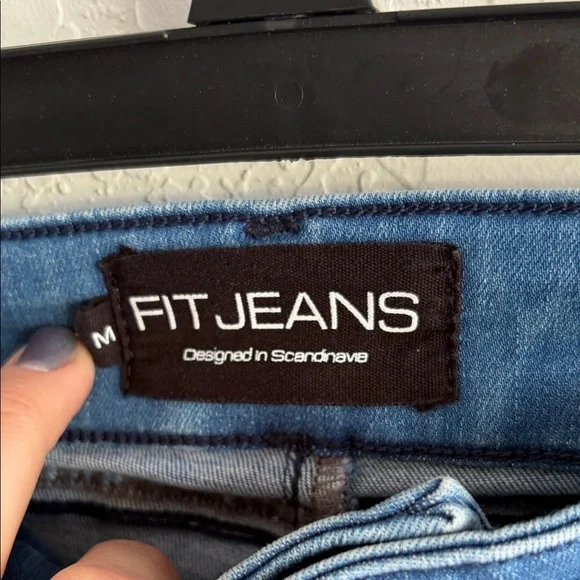 FITJEANS Blue Distressed Jeans Size M - Picture 3 of 9